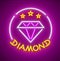 Diamond vector neon sign icon for jewellery