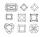 Diamond. Vector set of gems drawing line. Crystal forms. Geometric shapes of precious stones. Jewelry outline contour