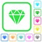 Diamond vivid colored flat icons