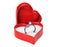Diamond wedding rings in valentine box