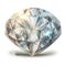 Diamond on a white background. Brilliant beautiful sparkling shining round shape emerald image.