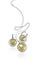 Diamond white and yellow gold fashion necklace and earring set