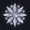 Diamond xmas snowflake, vector