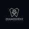Diamondent logo, line art tooth and diamond vector