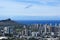 Diamondhead and the city of Honolulu on Oahu on a nice day