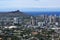 Diamondhead and the city of Honolulu on Oahu on a nice day