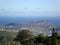 Diamondhead and the city of Honolulu on Oahu on a nice day viewed from high in the mountains