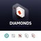 Diamonds icon in different style