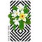 Diamonds white and black background with Plumeria tropical Flowers and leaves