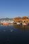 Dianchi lake wharf scenery in winter with black headed gull