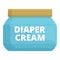 Diaper cream jar plastic icon cartoon vector. Medicinal substance