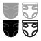 Diaper or nappy iconset grey black color Illustration