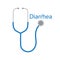 Diarrhea text and stethoscope icon