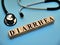 Diarrhea, text words typography written with wooden letter, health and medical