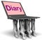 Diary Laptop Characters Show Web Appointments Or Schedule