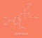 Diazinon dimpylate organophosphate insecticide molecule. Skeletal formula.