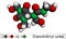 Diazolidinyl urea molecule. It is antimicrobial preservative. Is used in many cosmetics. Molecular model. 3D rendering