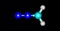 Diazomethane molecular structure isolated on black