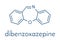 Dibenzoxazepine CR tear gas molecule. Skeletal formula.