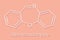 Dibenzoxazepine CR tear gas molecule. Skeletal formula.
