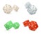Dice 3d realistic game icons set vector illustration