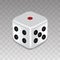 Dice 3D vector illustration in closeup isolated on transparency