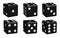 Dice black set in 3D view