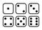 Dice. Black and white flat illustration.