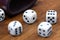 Dice for board game in the foreground
