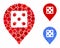 Dice casino marker Mosaic Icon of Circle Dots