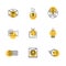 dice , coins, money , camera , eps icon set vector