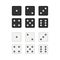 Dice collection. Game dice, cubes. Casino and betting. Vector stock illustration.