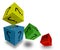 Dice colors feeling psychology question mark black - 3d render