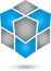 Dice, Cube and Arrows in Color, Network and IT Services Logo, Icon