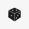 Dice cube icon for mobile and web games UI design, gambling, chance games concept