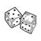 Dice engraving vector illustration