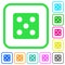 Dice five vivid colored flat icons