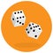 Dice flat icon. Two game dices. Vector