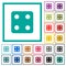 Dice four flat color icons with quadrant frames