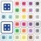 Dice four outlined flat color icons