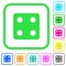 Dice four vivid colored flat icons