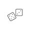 Dice, game, pirate icon. Element of pirate thin line icon
