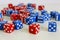Dice game play random red blue
