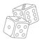 Dice for games in the casino. Stones to throw on the table for good luck. single icon in outline style vector