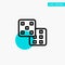 Dice, Gaming, Probability turquoise highlight circle point Vector icon