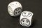 Dice with happy emoticon side