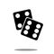 Dice icon black silhouette on white background Vector
