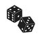 Dice icon. Dice gamble. Game in casino. Cubes for gamble. Symbol of backgammon. Chance for luck. Two cubes for bet in vegas. 3d