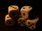 Dice isolated on black background