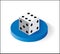 Dice, Isometric icon. on white background. Vector illustration.